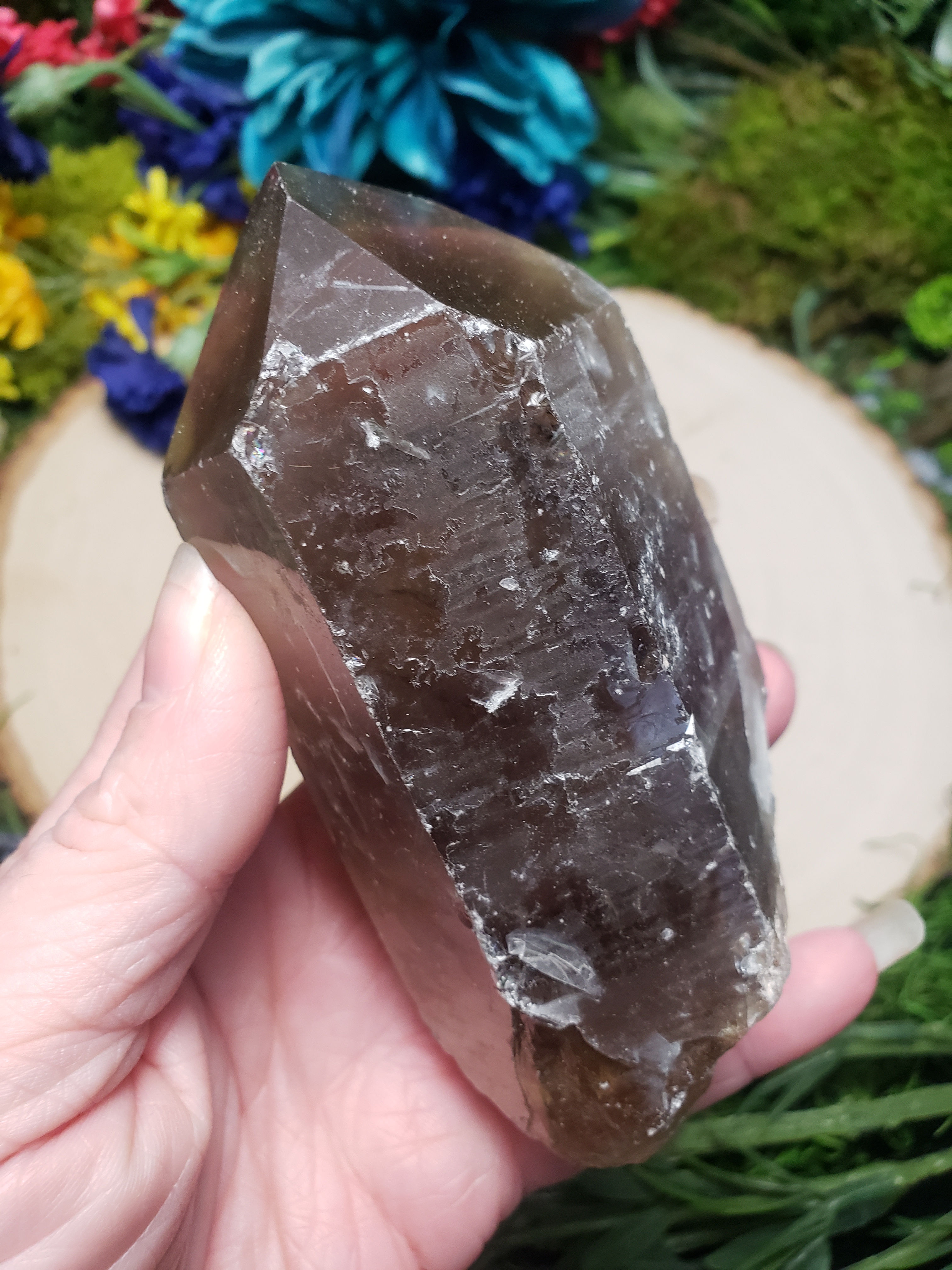 Smoky Rutilated Quartz Cluster