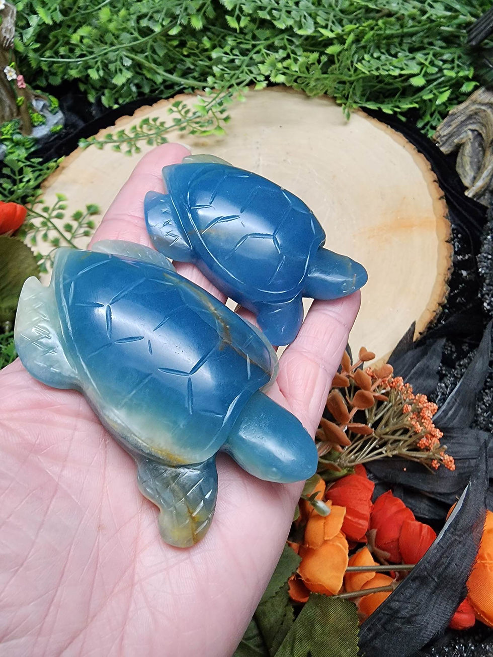 Thumbnail: Aquatine Lemurian Calcite Turtle