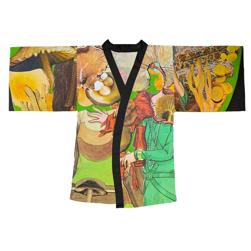 Thumbnail: Mushrooms in green, Kimono Godess Robe