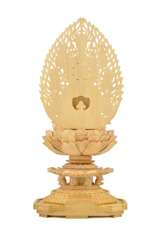 サムネイル： 【天台宗】仏像 本柘植 阿弥陀如来 座像 柘植八角台座 飛天光背 1.8寸 2寸 2.5寸 3寸 木彫り ご本尊 小さい 阿弥陀様