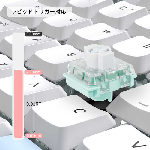 STORIA Gaming Low-profile Keyboard Comet75 White | ichainjapan