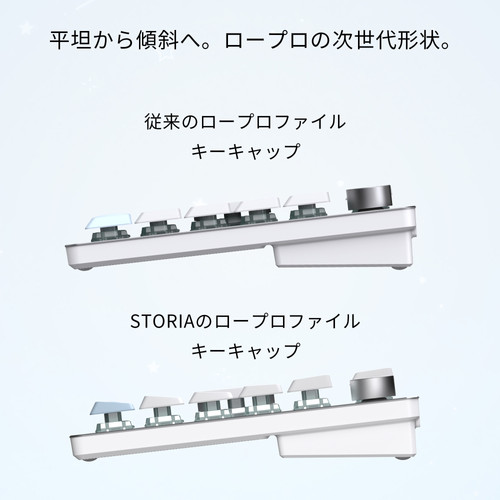 STORIA Gaming Low-profile Keyboard Comet75 White | ichainjapan