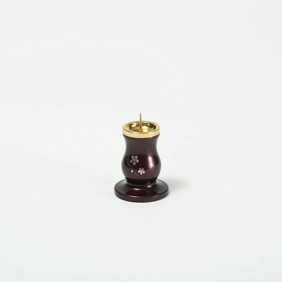 サムネイル： モダン仏具 ルミエール 具足 6点セット 桜彫入 ワインレッド 2.5寸 3寸 3.5寸 仏具 仏壇 基本セット 仏具セット