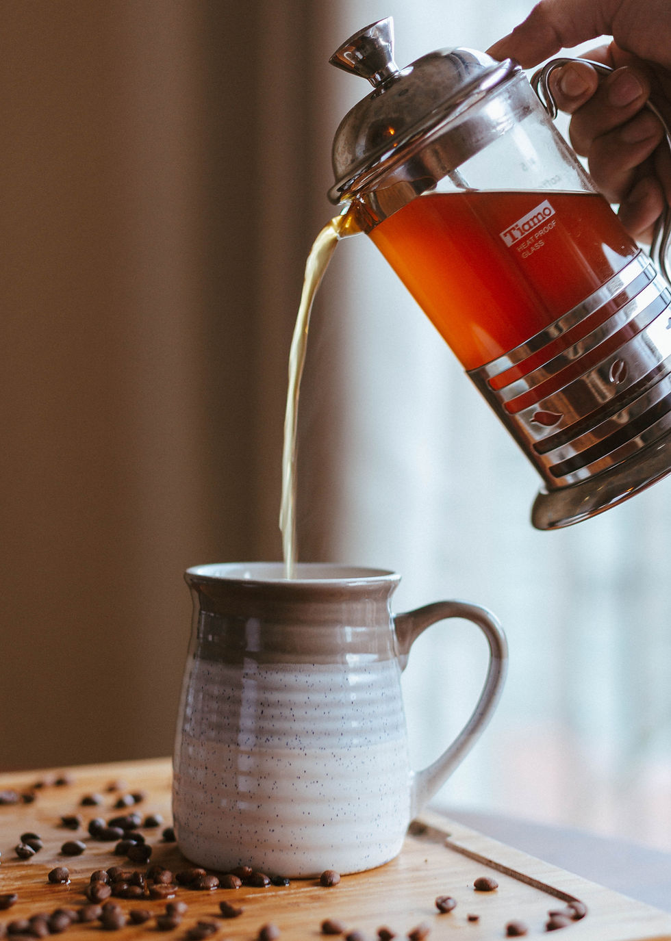 pouring french press
