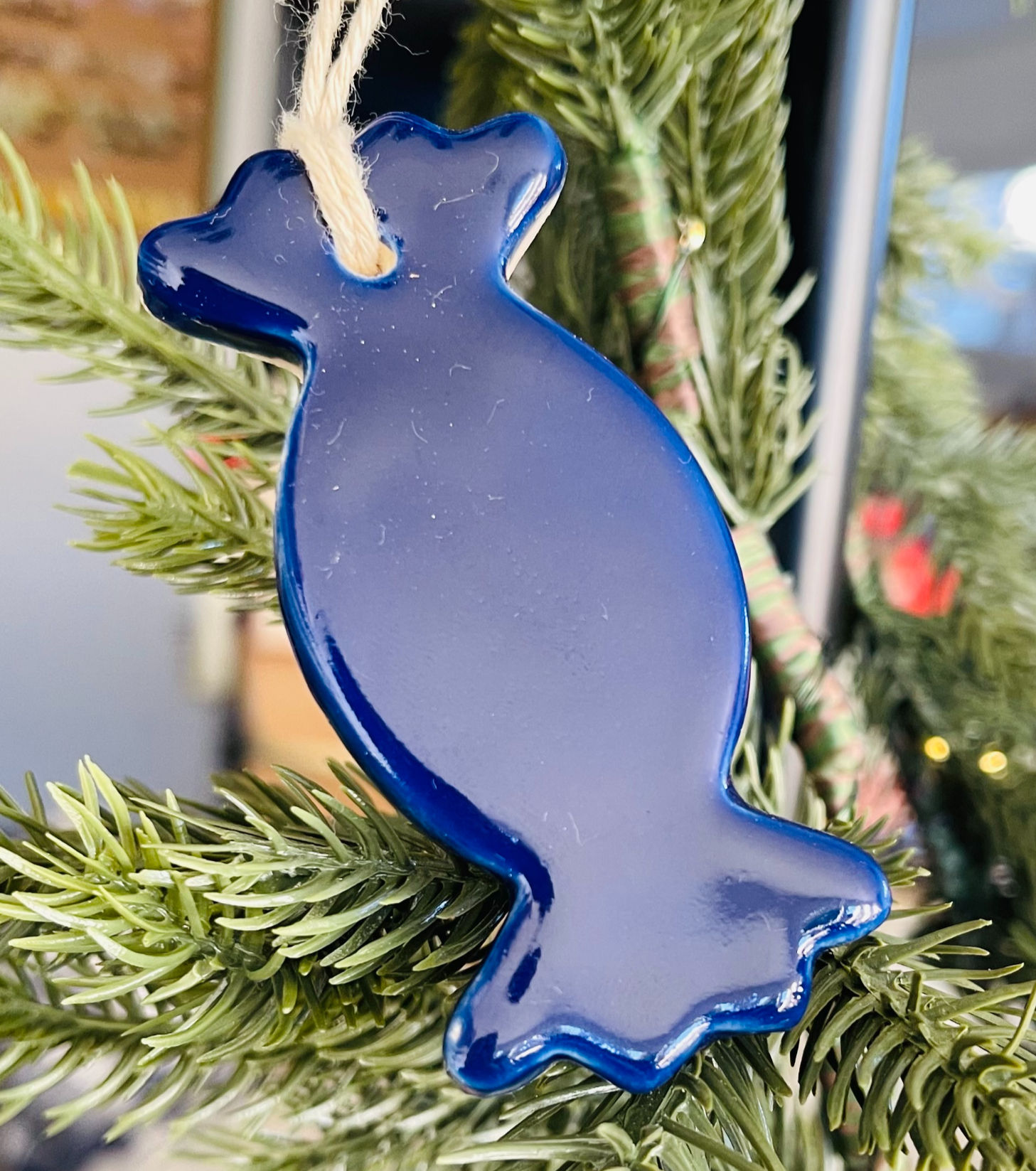 Décoration de Noël - Bonbon - EDITION LIMITEE, blue bonbon ornament, Dans ma bulle de terre.