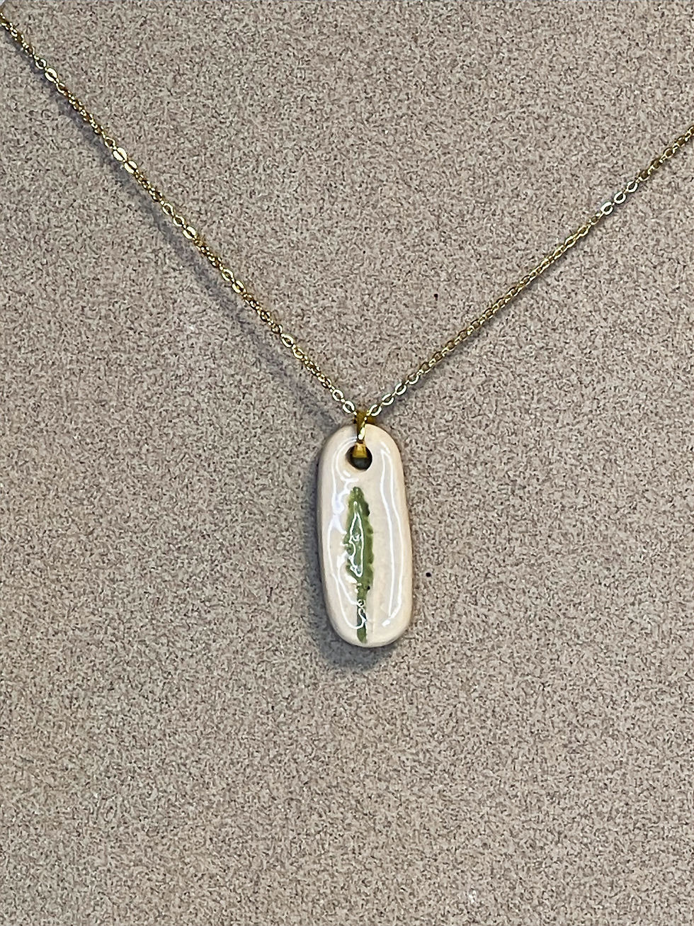 Collier "Prairie" – Céramique émaillée & acier chirurgical
