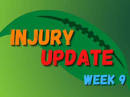Week 9 Injury Update: Game Day