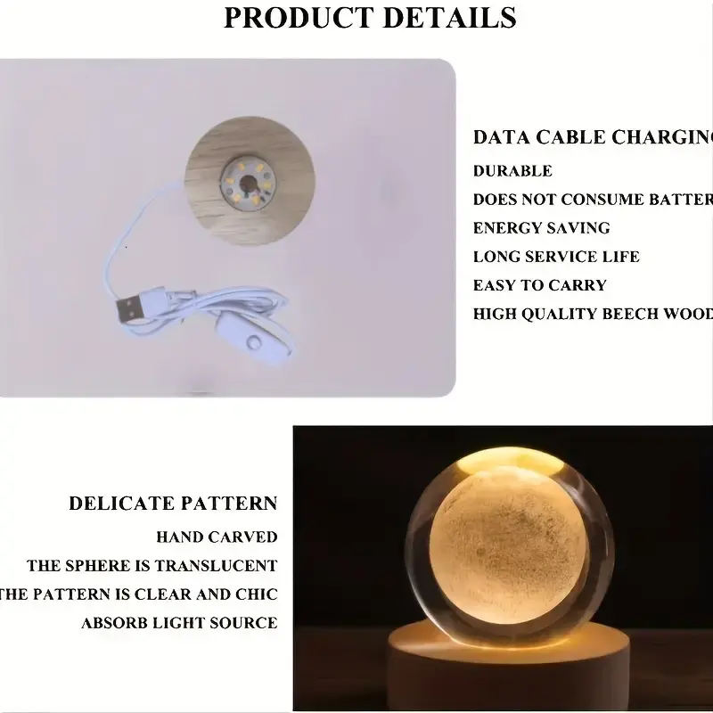 Thumbnail: 3D Glass galaxy Ball Night Lights