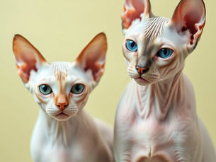 Male and female sphynx cats