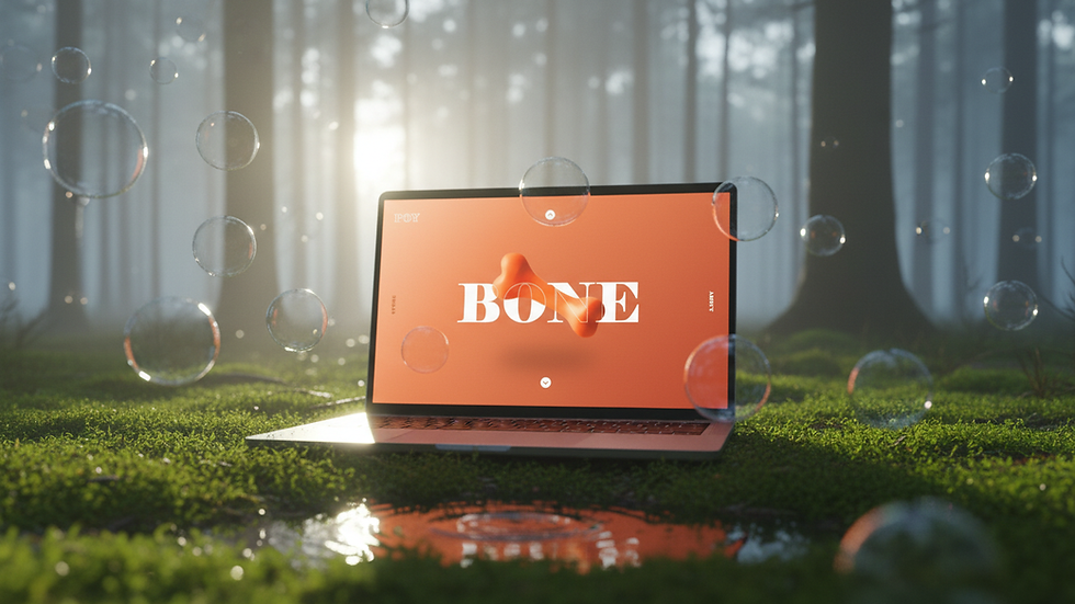 Eye-level view of a computer screen displaying a colorful UI design mockup in Newform Studio