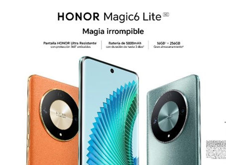 HONOR lanza un nuevo smartphone con tecnologías deresistencia sin comparación, el HONOR Magic6 Lite