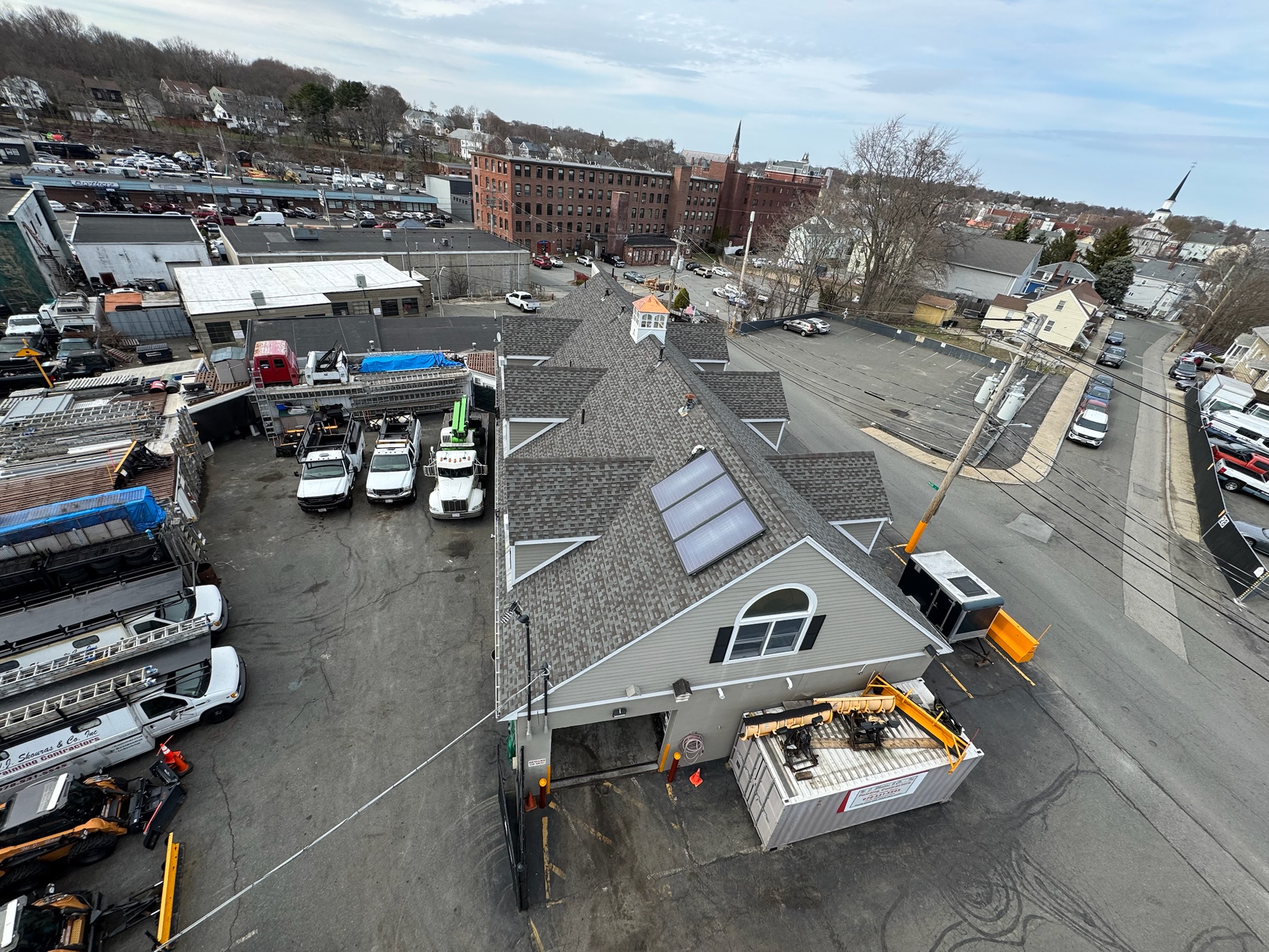 W.J. Skouras shop aerial panoramic view