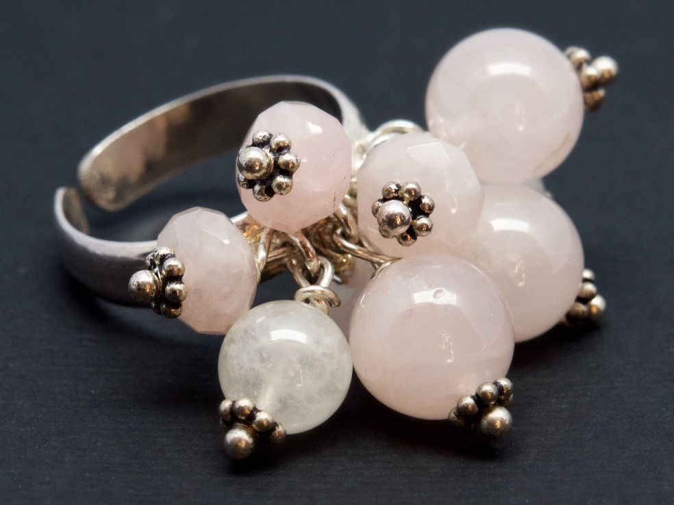Anello Pindolo Argento 925 e Quarzo Rosa