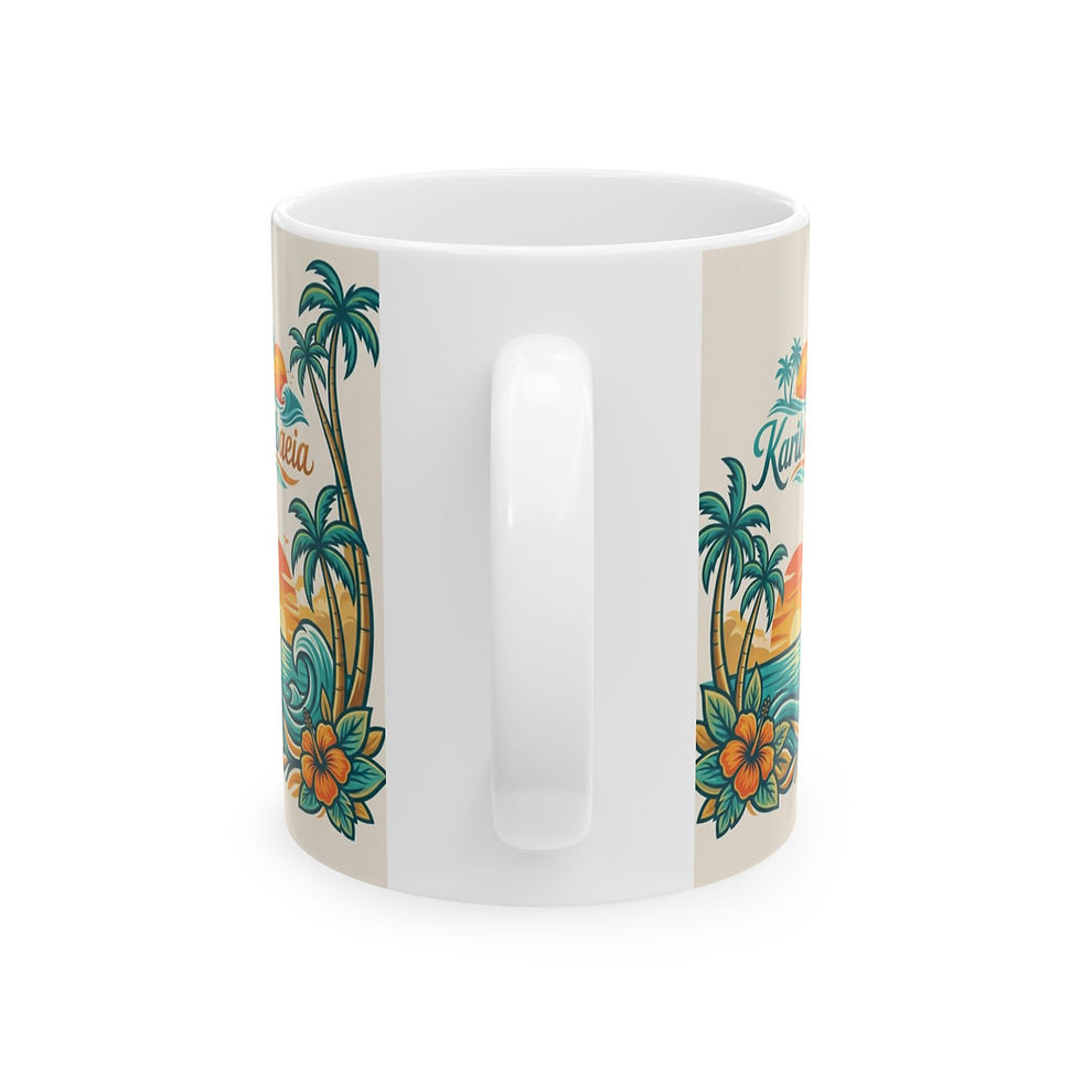 Miniature : Mug en Céramique Blanche — Édition coucher de soleil | Karibaeia