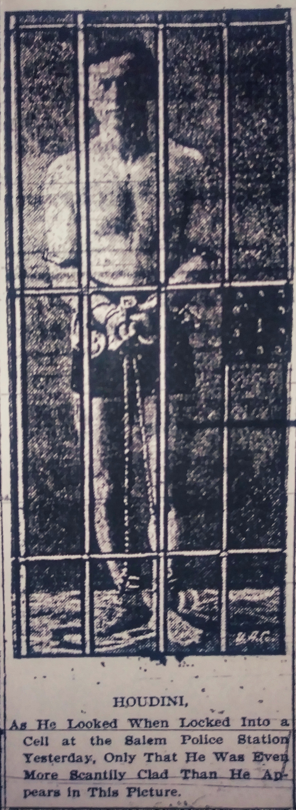 Stock Image of Houdini from the April 17th Salem Evening News