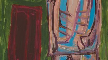 Sitting in the studio - Acrylic, oil pastels on wood - 162 x 92 cm - 2020.jpg