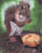 pastel painting of a squirrel, animal art