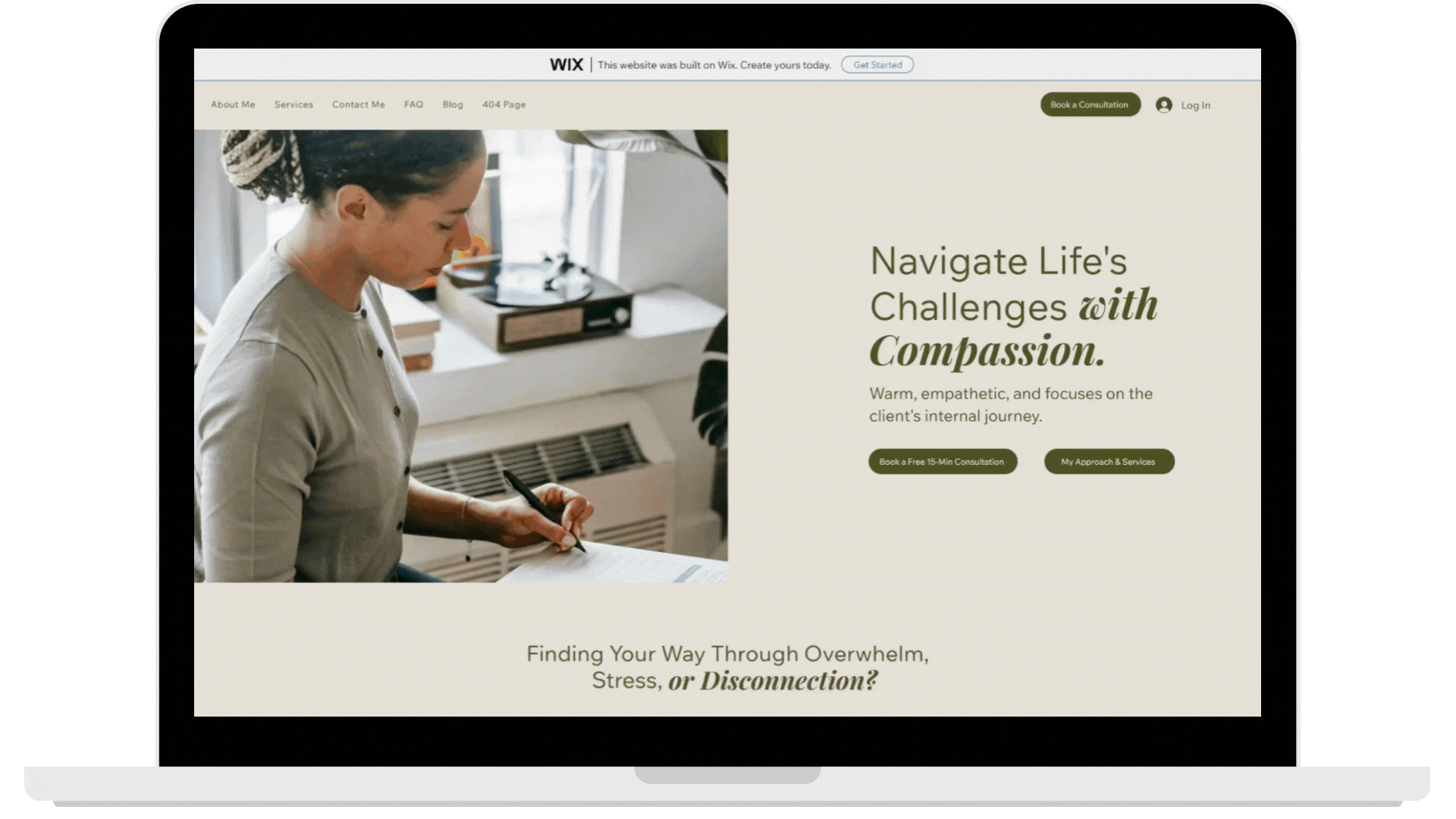 Professional website mockup showing cohesive and clear design layout on a laptop
