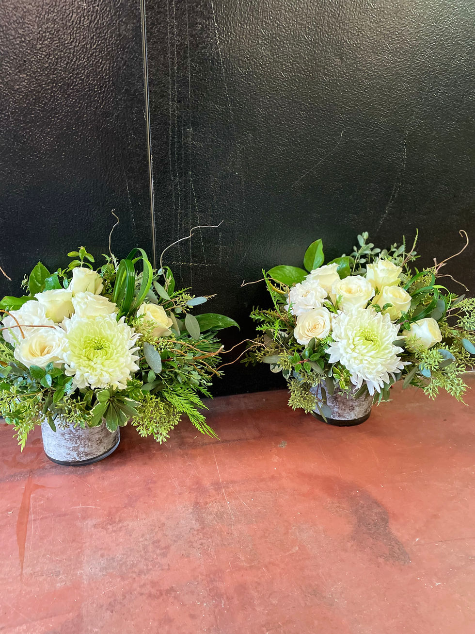 Lush Vase Arrangement with Ivory & Sage