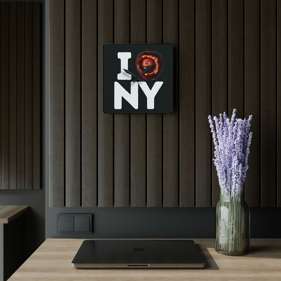 Thumbnail: Dirty Apple NY Clock (White Type)