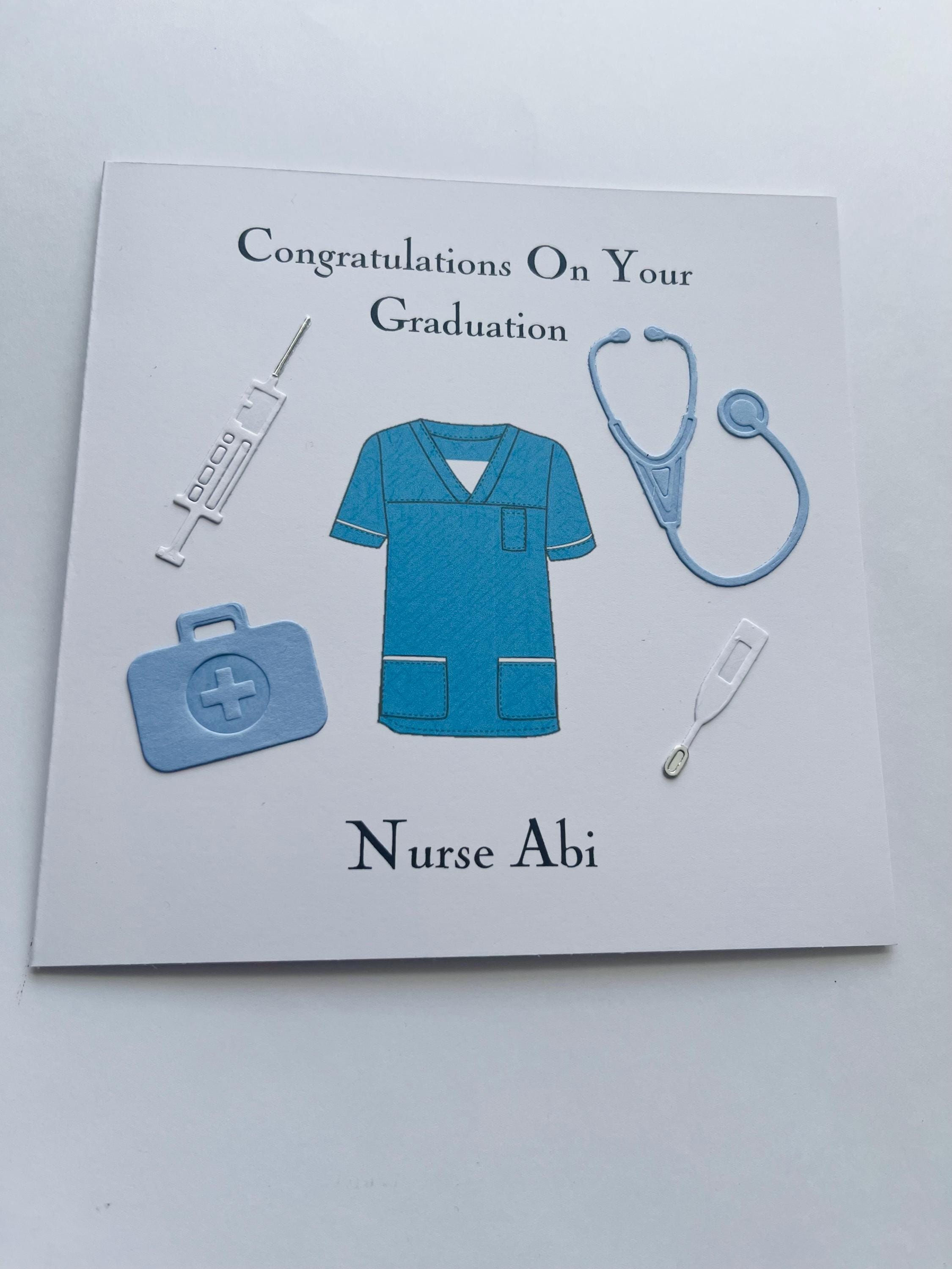 Personalised Handmade Well Done Congratulations Graduation Card Nurse RN