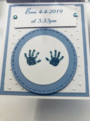 Thumbnail: Handmade Personalised New Baby Box Card Own Wording Boy Girl Birth Keepsake