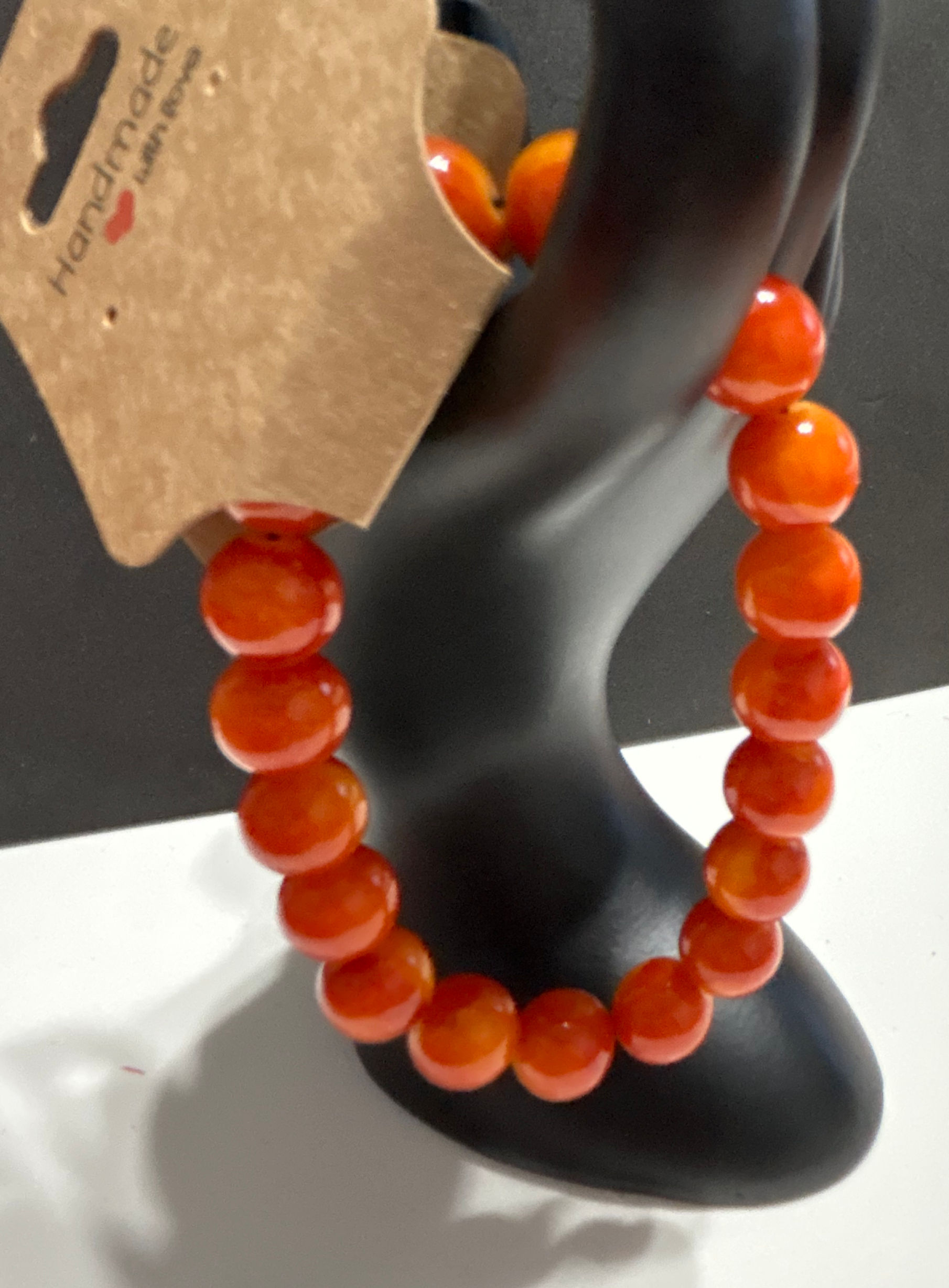 Beautiful orange bead bracelet
