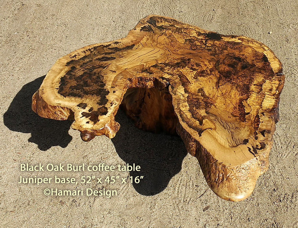 Black Oak Burl Table by Joni Hamari