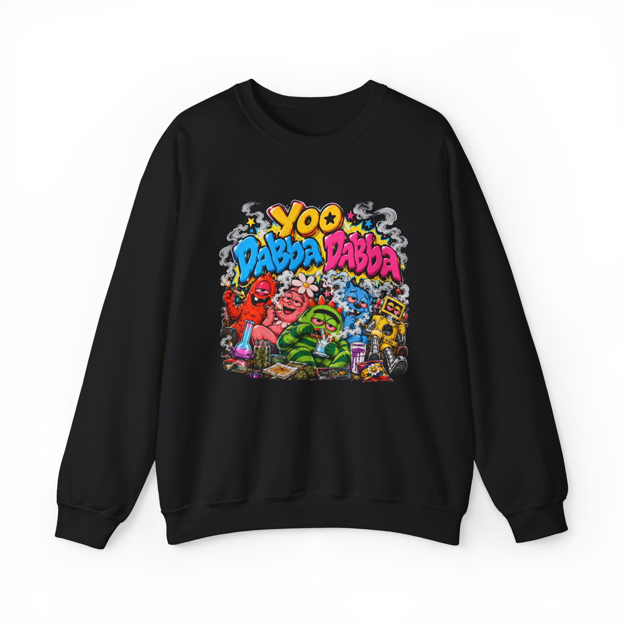 Yoo Dabba Dabba Retro Cartoon Crewneck Sweatshirt