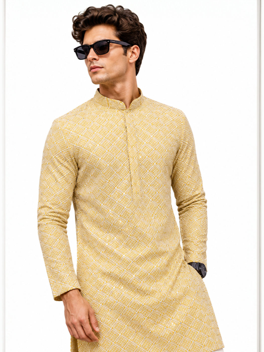 Heritage Marigold Embroidered Kurta Set