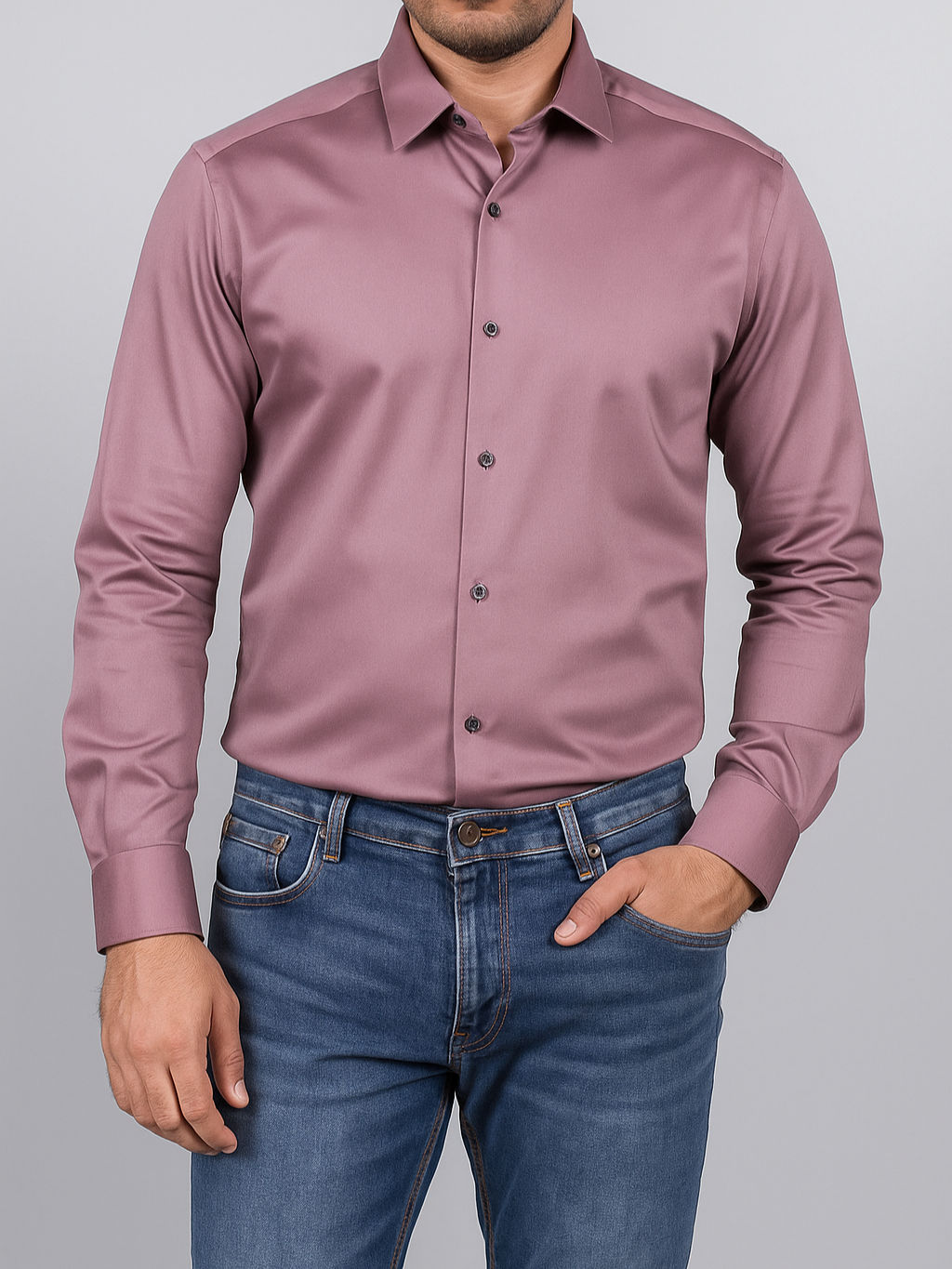 Premium Mulberry Color Lycra Shirt For Men