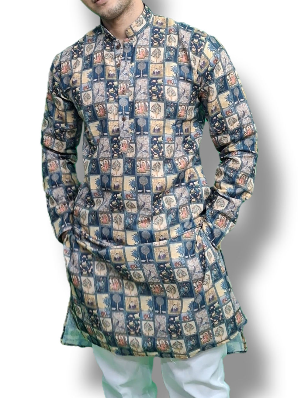 Men Printed Kurta Pajama Set