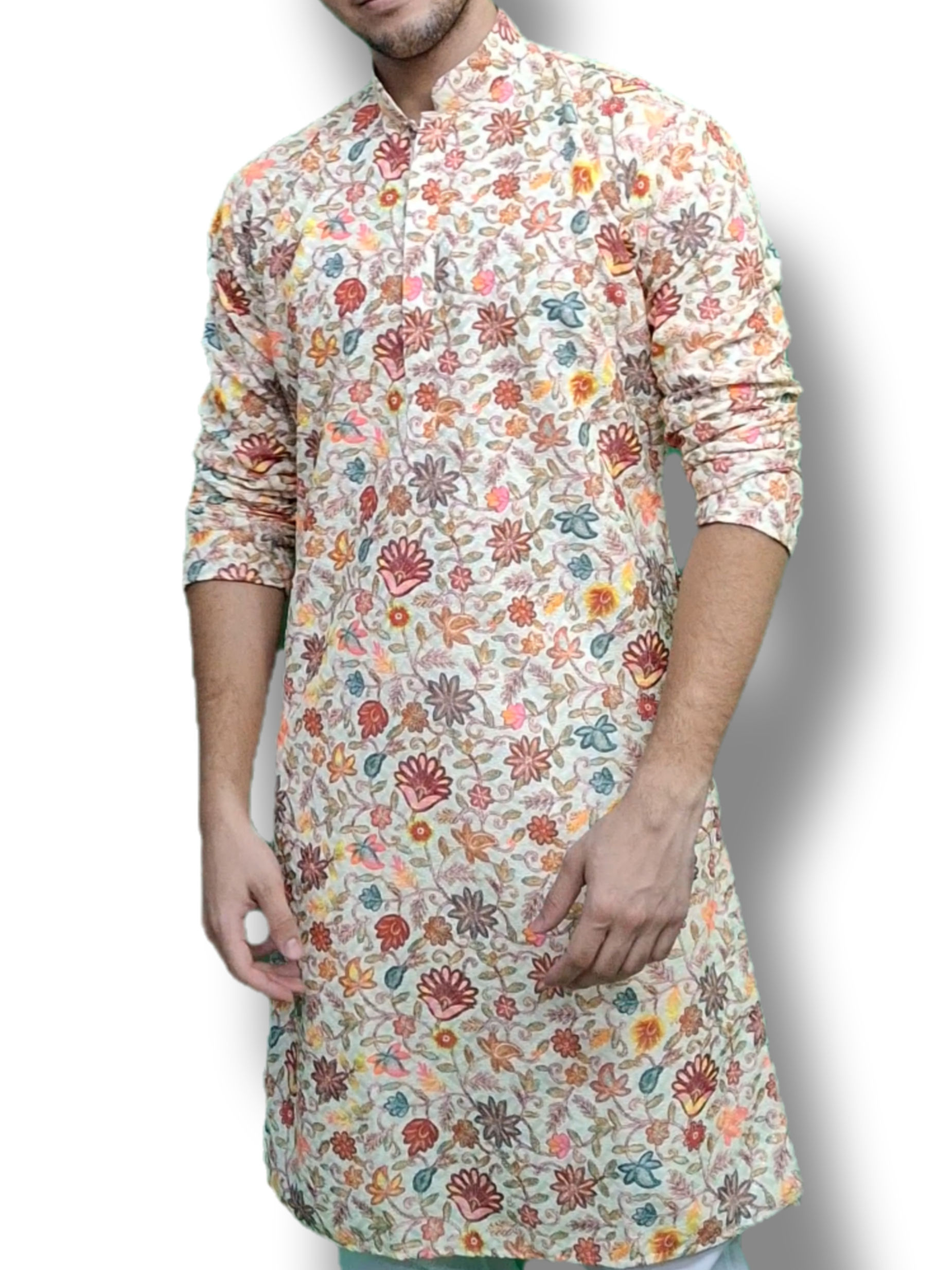 Men Printed Kurta Pajama Set