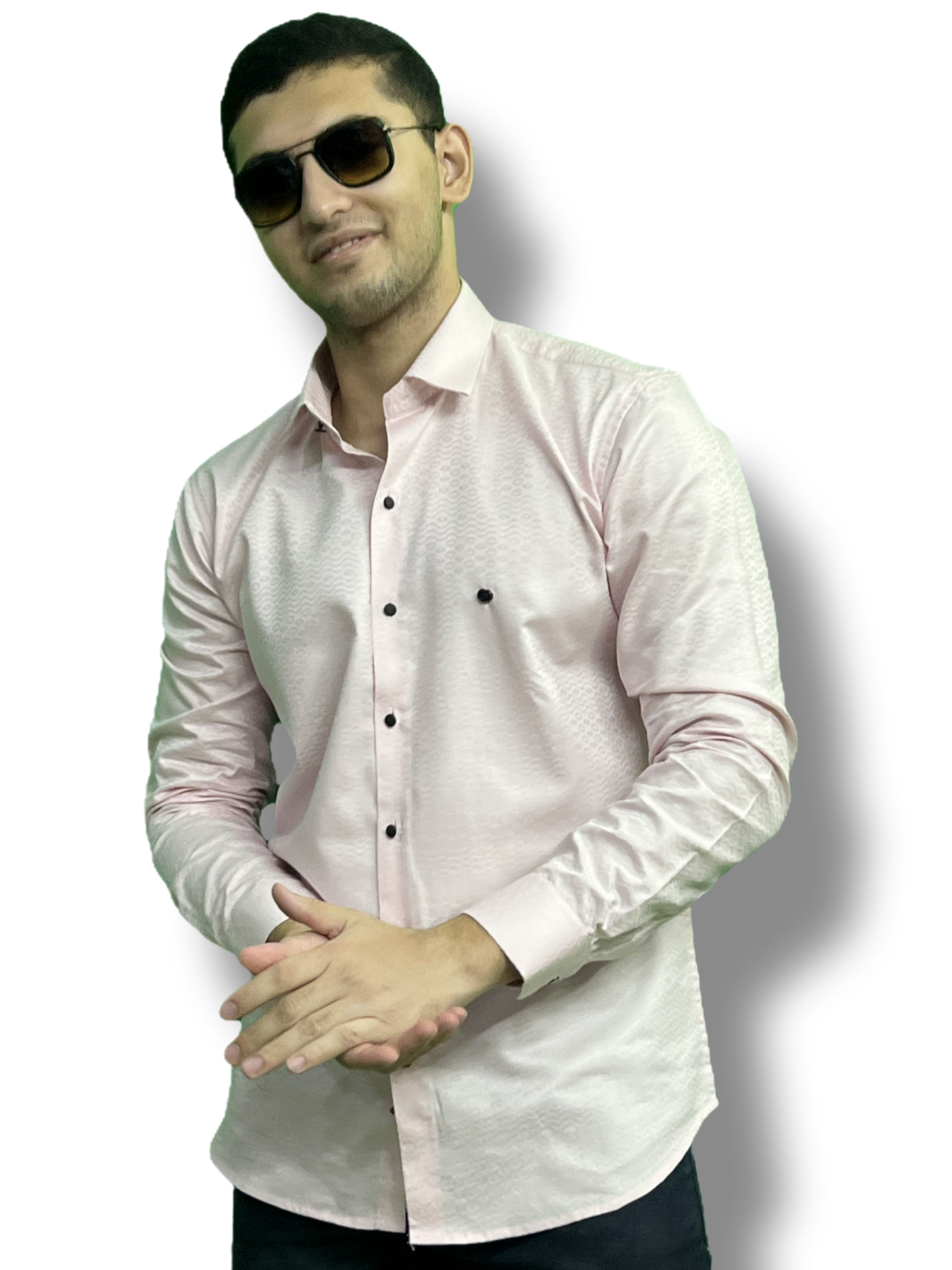 Men's Premium textured Pink Shirt