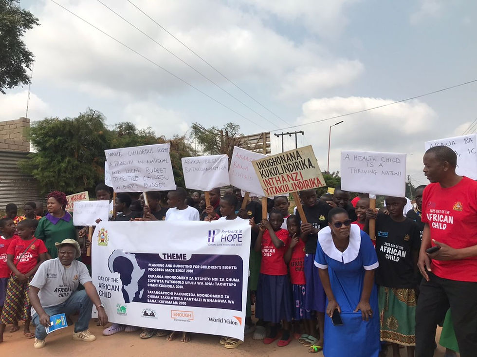 Some children taking a solidarity march during Day of African Child PIC Michael Ng'ambi