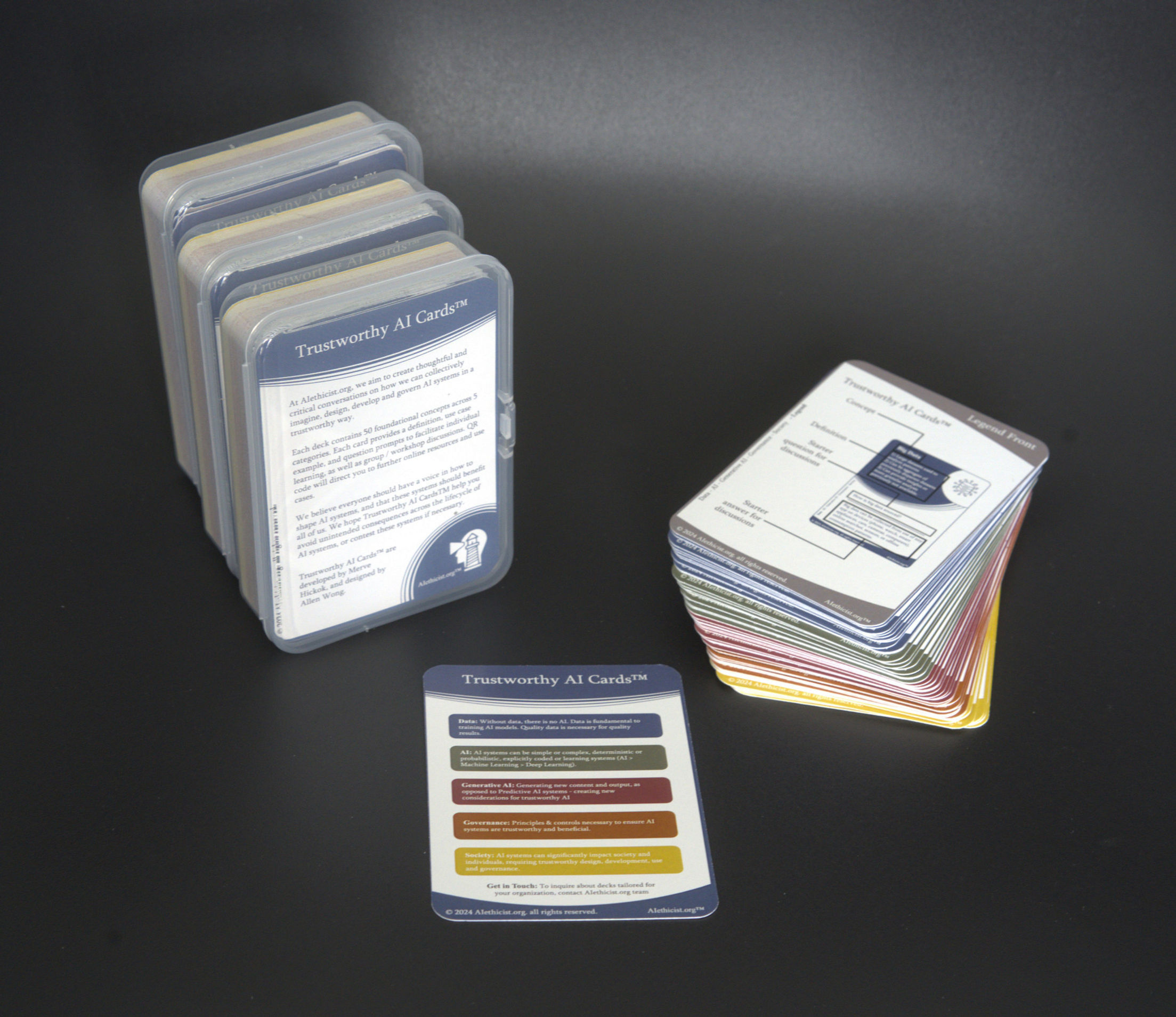 Deck of cards with information on 50 different AI and Generative AI concepts