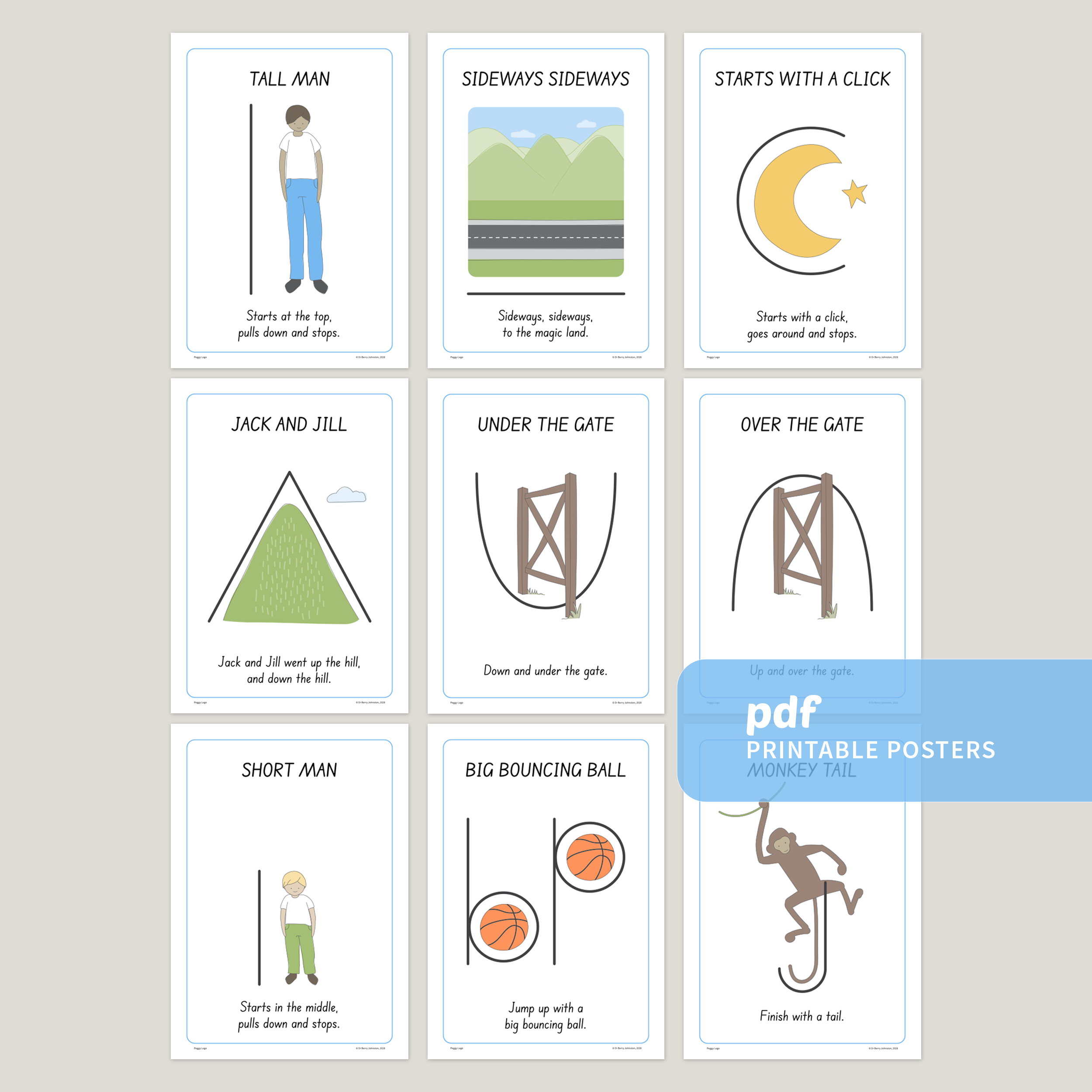 Peggy Lego Prewriting Patterns Poster Set