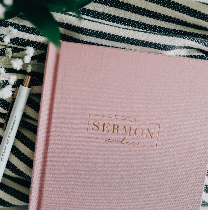 Thumbnail: Pink Linen Sermon Notes Journal