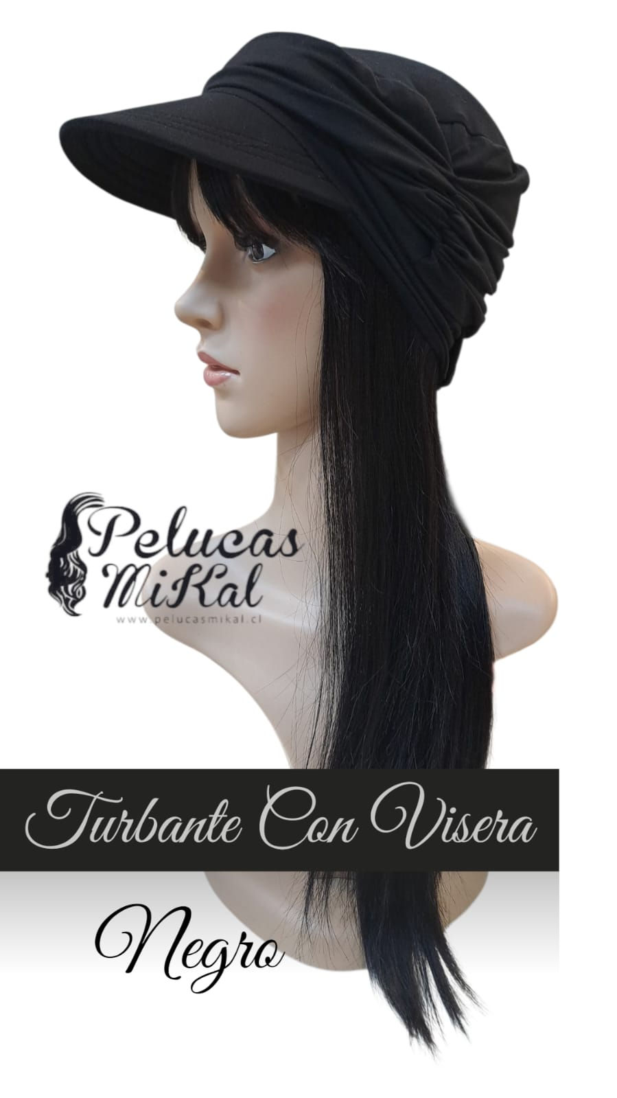 Miniatura: Turbante Visera Plisado Negro