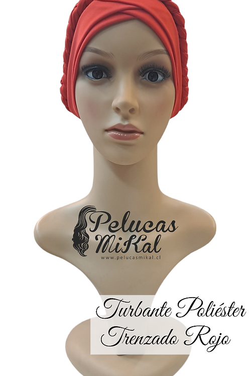 Turbante Poliéster Trenzado Rojo