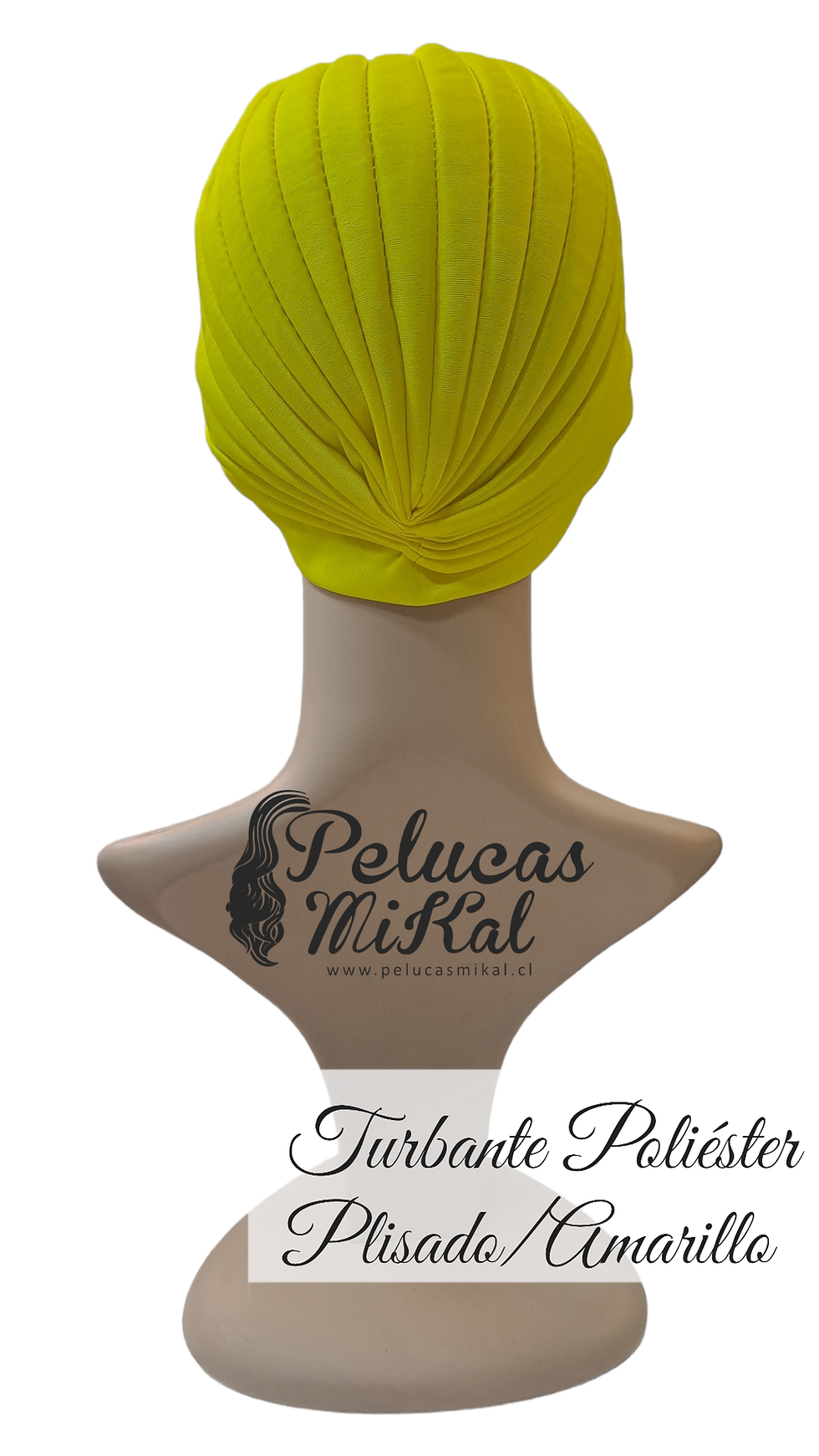 Miniatura: Turbante Poliéster Plisado Amarillo