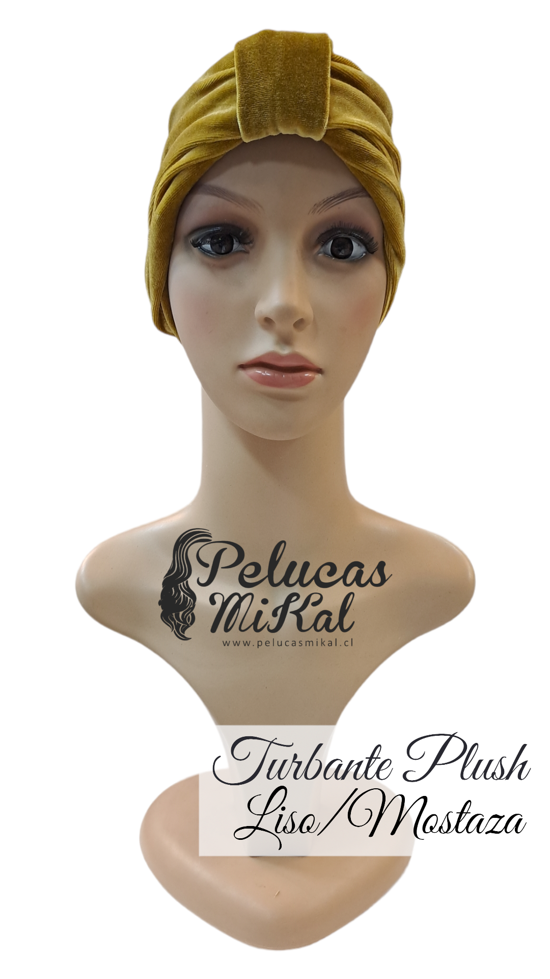 Turbante Plush Liso Mostaza