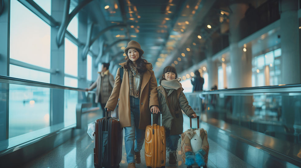 Carrying luggage in airport