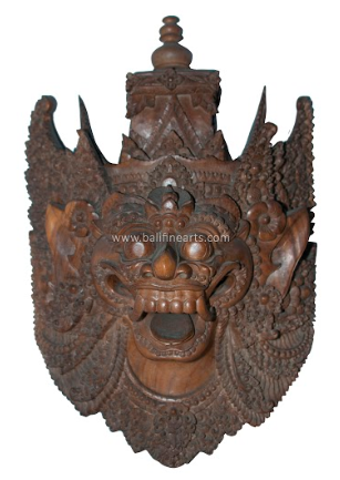 Barong Head Wood Mask (1)
