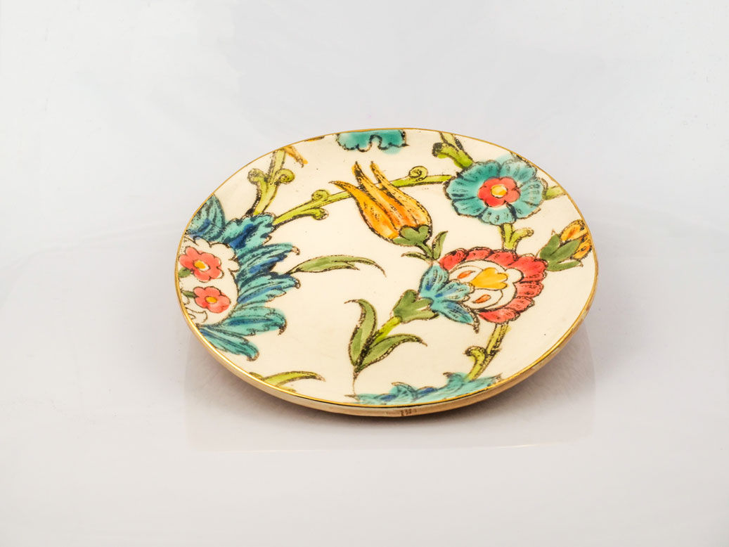 Circle Plate Flower Design (19cm)