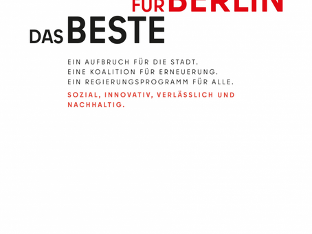 Koalitionsvertrag von SPD und CDU für Berlin 2023