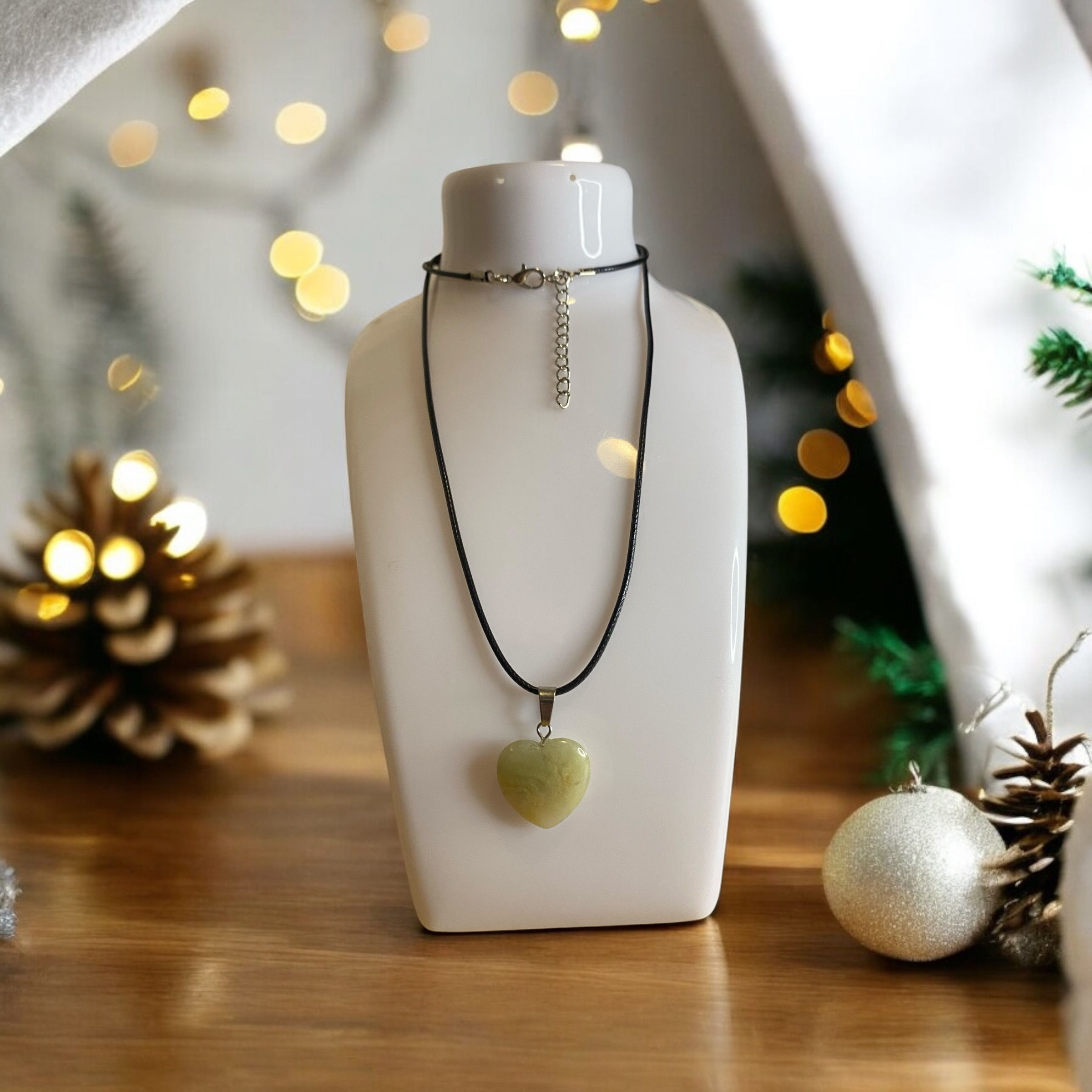 Collier Cœur Agate mousse