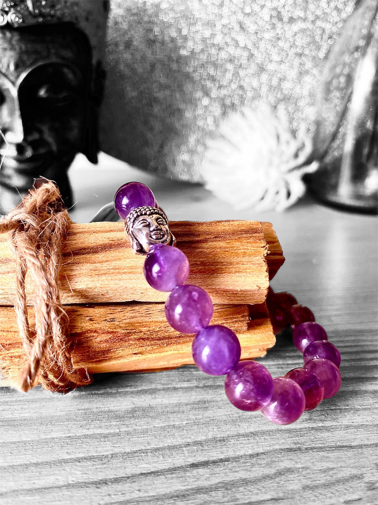 Bracelet Améthyste & bouddha