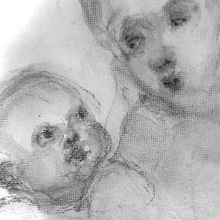 Soluble pencil drawing