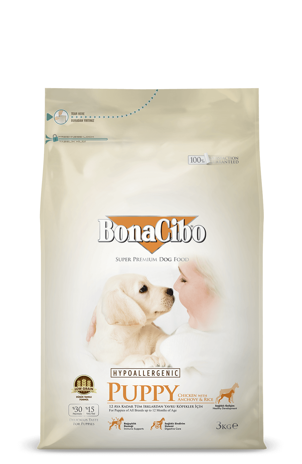 Bonacibo Puppy Tavuklu Ve Balikli Yavru Kopek Mamasi Temizmama